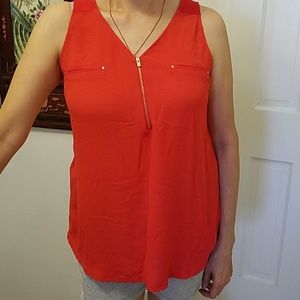 NEW -Red Tank Top with Zipper